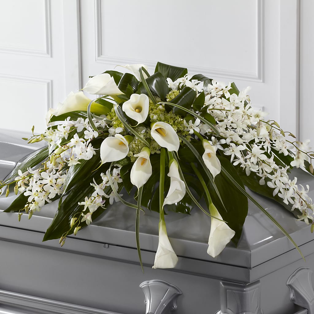 Angel Wings Casket Spray – Bittner-long Floral And Greenhouse, Somerset PA