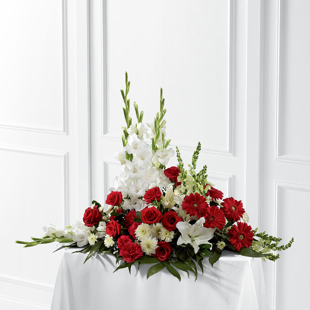 Crimson & White Arrangement – Bittner-long Floral And Greenhouse, Somerset PA