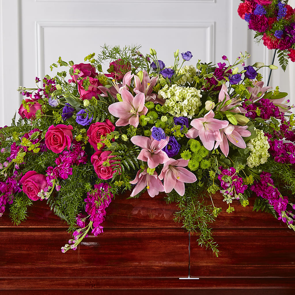 Radiant Tribute Casket Spray – Bittner-long Floral And Greenhouse, Somerset PA