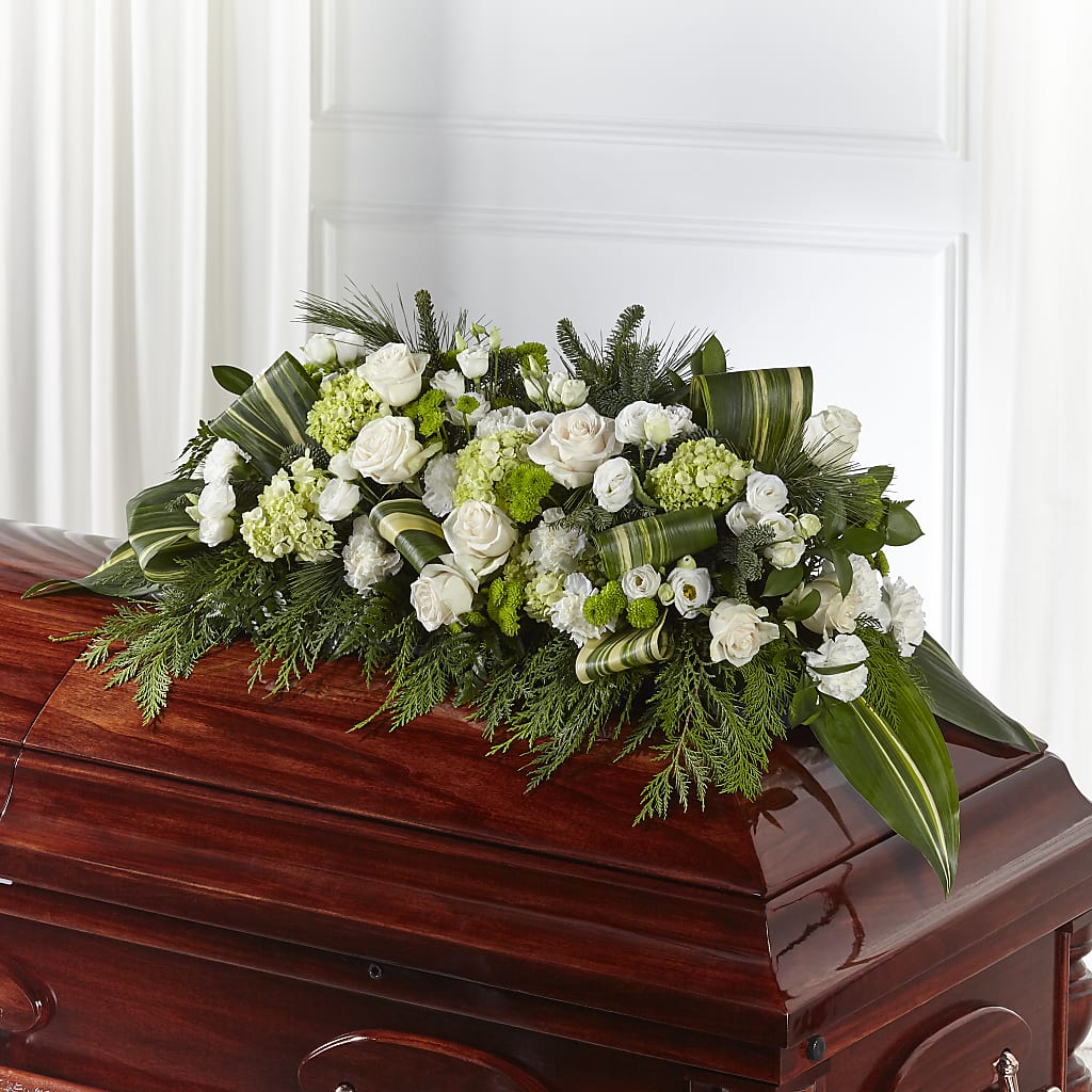 Hopeful Gesture Casket Spray – Bittner-long Floral And Greenhouse, Somerset PA