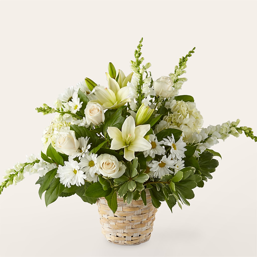 Ivory Elegance Floral Basket – Bittner-long Floral And Greenhouse, Somerset PA
