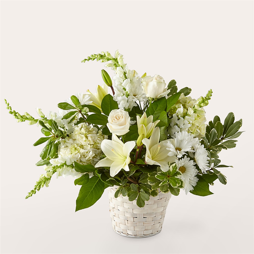 Ivory Elegance Floral Basket – Bittner-long Floral And Greenhouse, Somerset PA