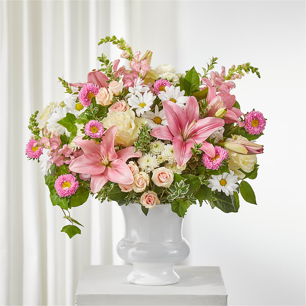 Empathetic Blooms Urn Arrangement – Bittner-long Floral And Greenhouse, Somerset PA