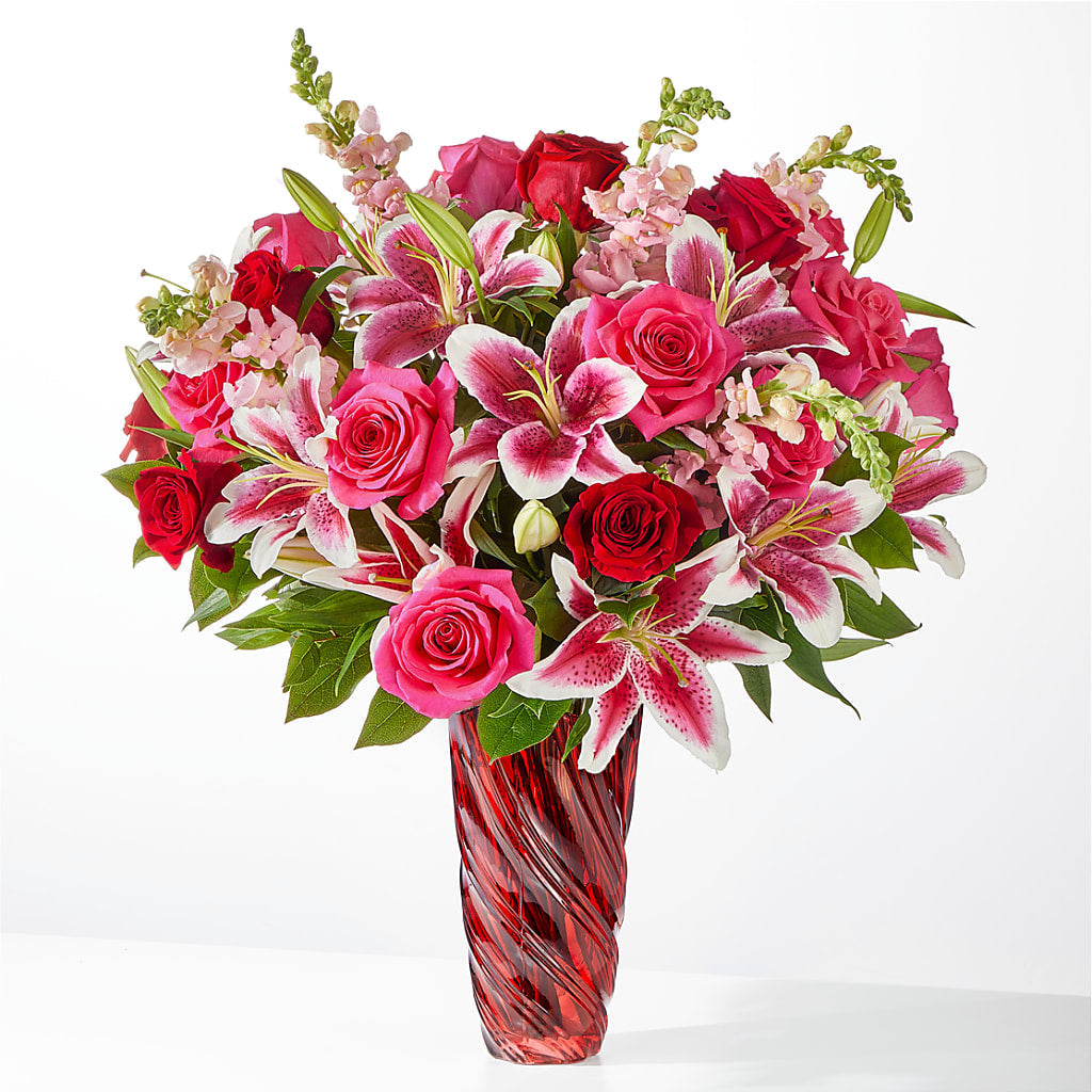Always You Bouquet with Luxe Swirl Vase – Bittner-long Floral And Greenhouse, Somerset PA