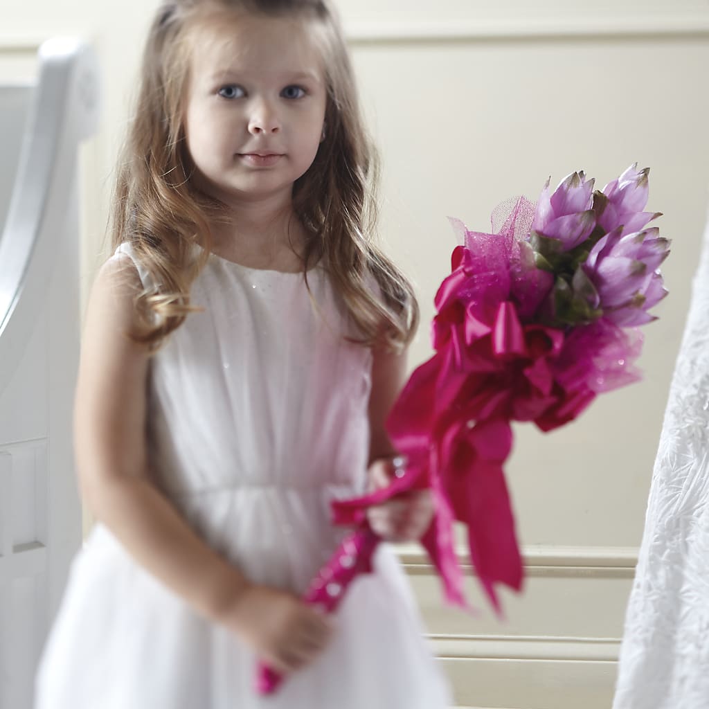 Sparkle Pink Flower Girl Bouquet – Bittner-long Floral And Greenhouse, Somerset PA