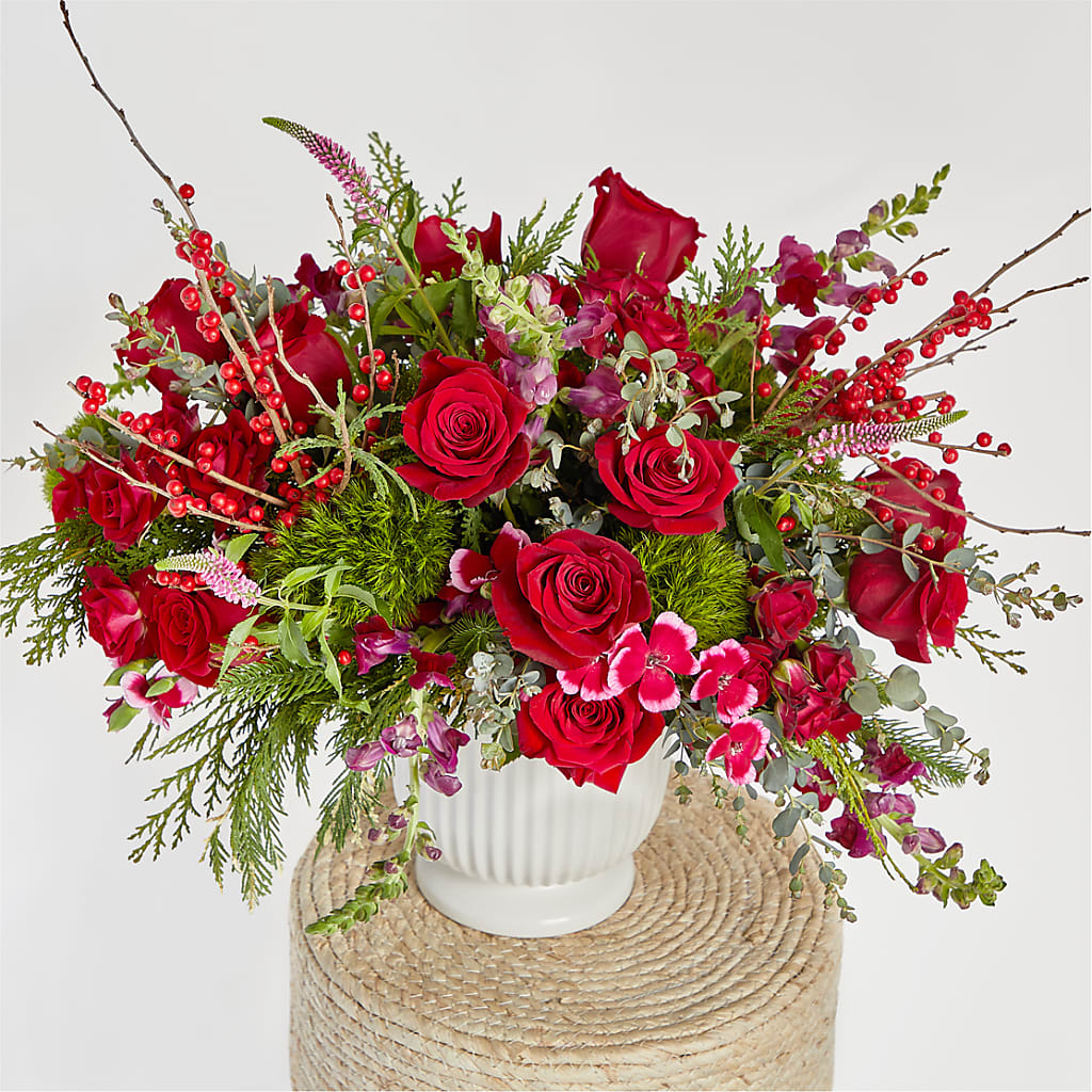 Big Red Bow Bouquet –  Bittner-long Floral And Greenhouse, Somerset PA