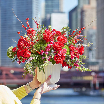 Big Red Bow Bouquet –  Bittner-long Floral And Greenhouse, Somerset PA
