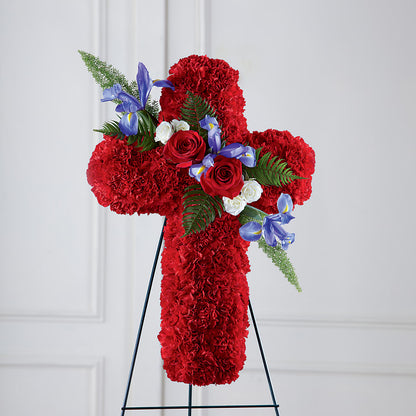Faithful Hero Floral Cross –  Bittner-long Floral And Greenhouse, Somerset PA
