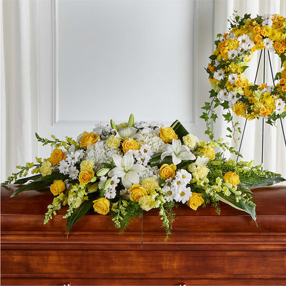 Golden Harmony Casket Spray –  Bittner-long Floral And Greenhouse, Somerset PA