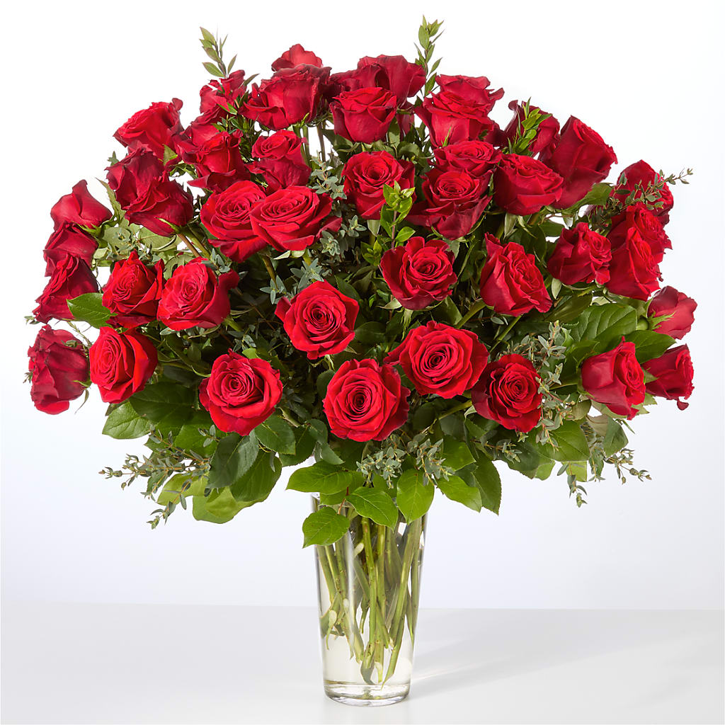 Forever Yours Fifty Stem Red Rose Bouquet –  Bittner-long Floral And Greenhouse, Somerset PA